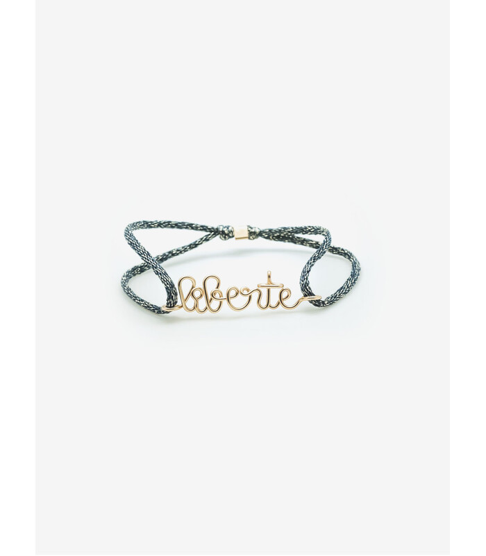 Bracelet LIBERTE cordon de soie de l'Atelier Paulin pour l'Elysee Bracelet LIBERTE cordon de soie de l'Atelier Paulin pour l'Elysee