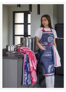 Tablier Rouge "La Cuisine Française" - Le Jacquard Français x Élysée