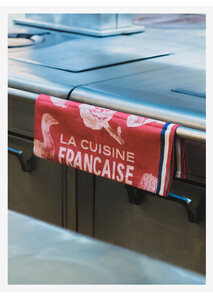 Torchon Rouge "La Cuisine Française" - Le Jacquard Français x Élysée