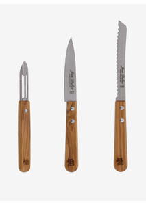 French cooking trio in olive wood - Élysée x Jean Dubost