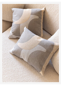 Coussin rectangulaire RF Beige Gris Grège - Élysée x Pinton