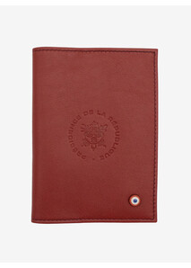 Red leather passport holder - Élysée x Larmorie
