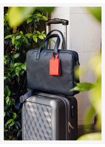 Blue leather briefcase - Élysée x Larmorie