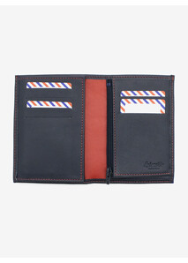 Medium Blue Leather Wallet - Élysée x Larmorie