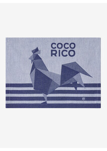Lot de 2 sets de table "Coco-Rico" Bleu - Le Jacquard Français x Élysée