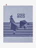 "Coco-Rico" Blue Tea Towel - Le Jacquard Français x Élysée