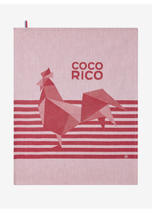 Red "Coco-Rico" Tea Towel - Le Jacquard Français x Élysée