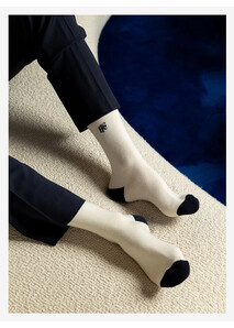 Chaussettes RF Ecru/Marine - Élysée x Maison Broussaud