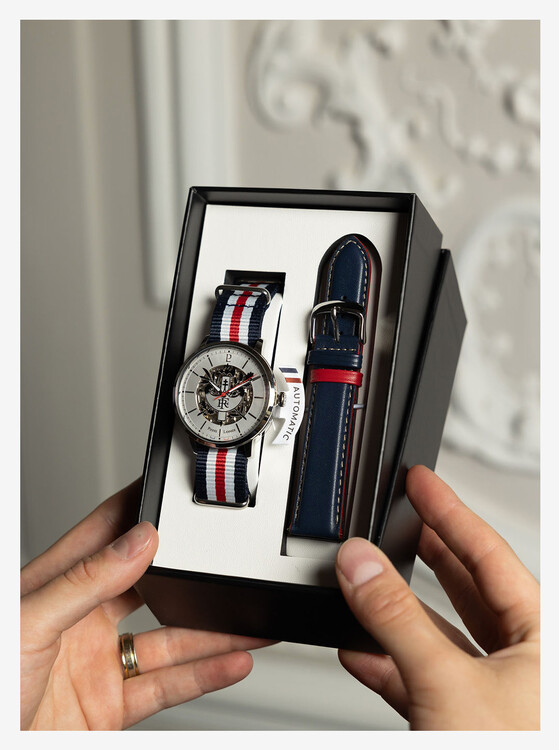 Coffret Montre Homme Automatique et bracelet Nato tricolore - Pierre Lannier x Élysée - Présidence de la République