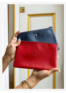 Red leather clutch - Élysée x Larmorie