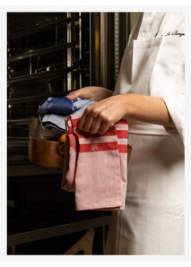 Torchon "Coco-Rico" Rouge - Le Jacquard Français x Élysée