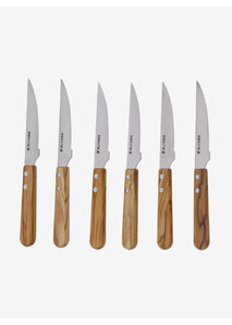 Set of 6 Grill Knives in Olive Wood - Élysée x Jean Dubost