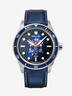 Men's Solar Watch Silver Blue Dial Blue Leather Strap - Élysée x Pierre Lannier