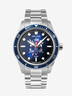 Men's Solar Watch Silver Blue Dial Silver Stainless Steel Bracelet - Élysée x Pierre Lannier