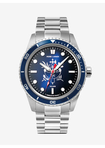 Men's Solar Watch Silver Blue Dial Silver Stainless Steel Bracelet - Élysée x Pierre Lannier