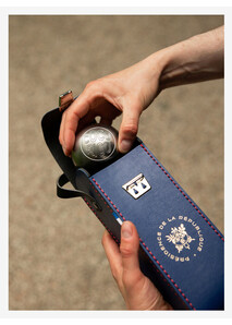 Sacoche Bleue pour boules de pétanque - Élysée x Maroquinor