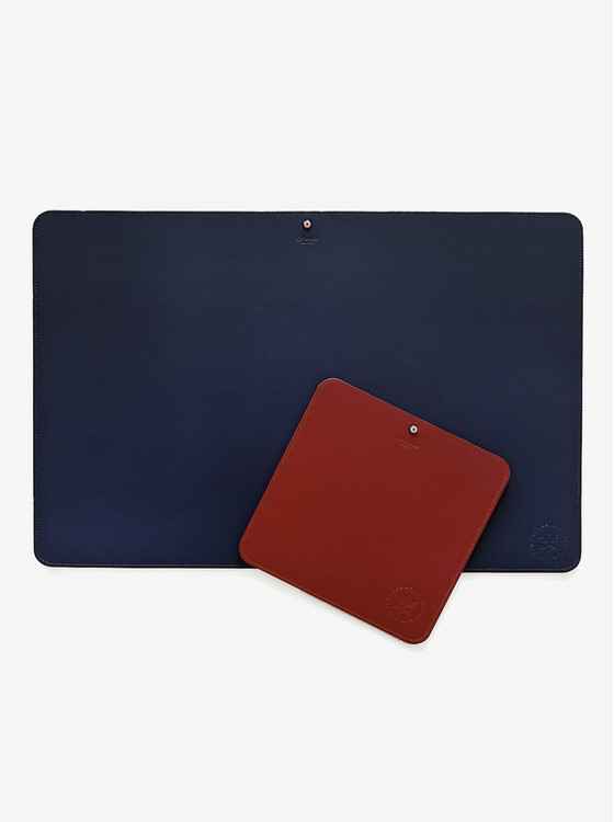 Tapis de souris en cuir rouge - Élysée x Larmorie