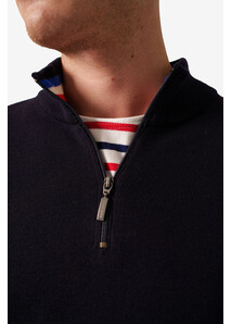Men’s Navy Sweater with Elbow Patches – Élysée x Saint James