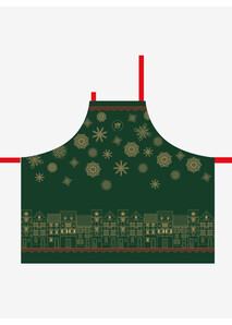 Tablier Adulte Vert "Village de Noël" - Élysée x Le Jacquard Français