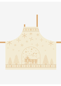 Tablier Adulte Beige "Noël au Chalet" - Élysée x Le Jacquard Français