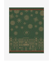Green Tea Towel “Christmas Village” – Élysée x Le Jacquard Français
