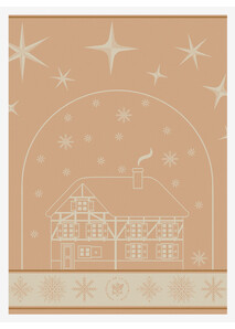 Gold Tea Towel “Christmas at the Chalet” – Élysée x Le Jacquard Français