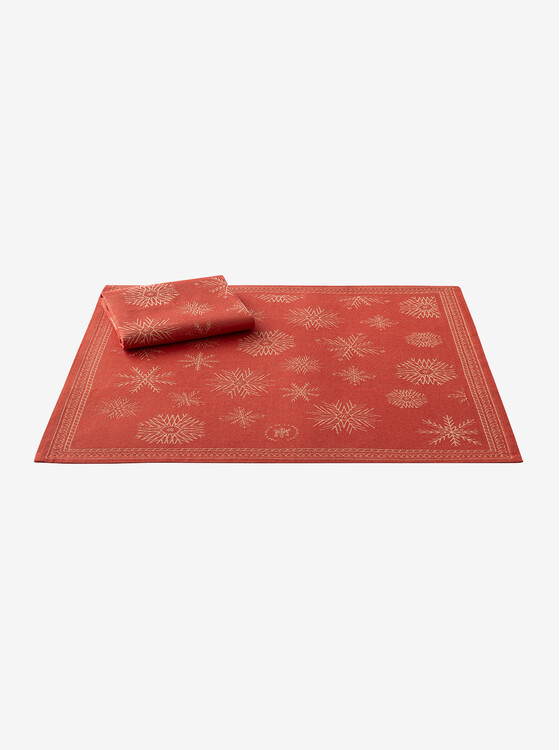 Set of 2 Red “Starry Sky” Cotton Napkins 55 x 55 cm