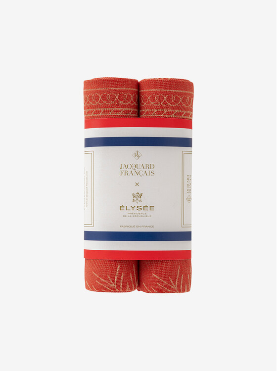 Set of 2 Red “Starry Sky” Cotton Napkins 55 x 55 cm