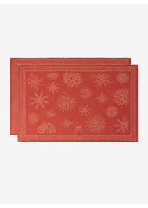 Lot de 2 sets de table Rouge "Ciel étoilé" - Élysée x Le Jacquard Français