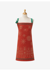 Tablier Enfant Rouge "Village de Noël" - Élysée x Le Jacquard Français