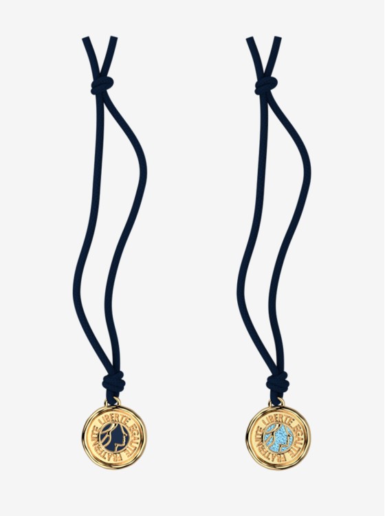 20 mm Leather Insert for Pendant – Starry Sky / Navy – Les Georgettes