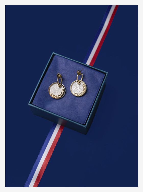 Boucles d'oreilles dorées Cocorico 20 mm - Élysée x Les Georgettes